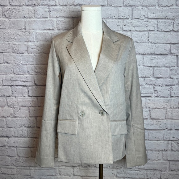 The Drop Jackets & Blazers - The Drop Womens XS Beige Double Breasted Blazer Neutralcore Workcore